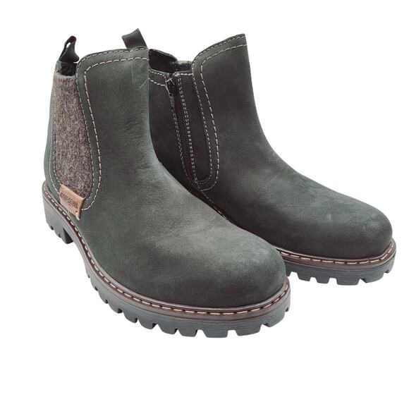 Josef Siebel Charcoal Gray Suede White Stitch Chelsea Boot Lug Sole EU Sz 39 NWT - Picture 4 of 15